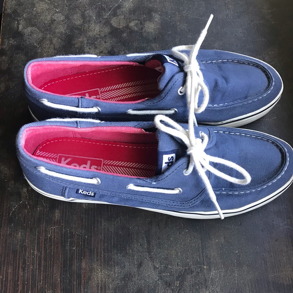 Keds blue canvas women’s boat shoe